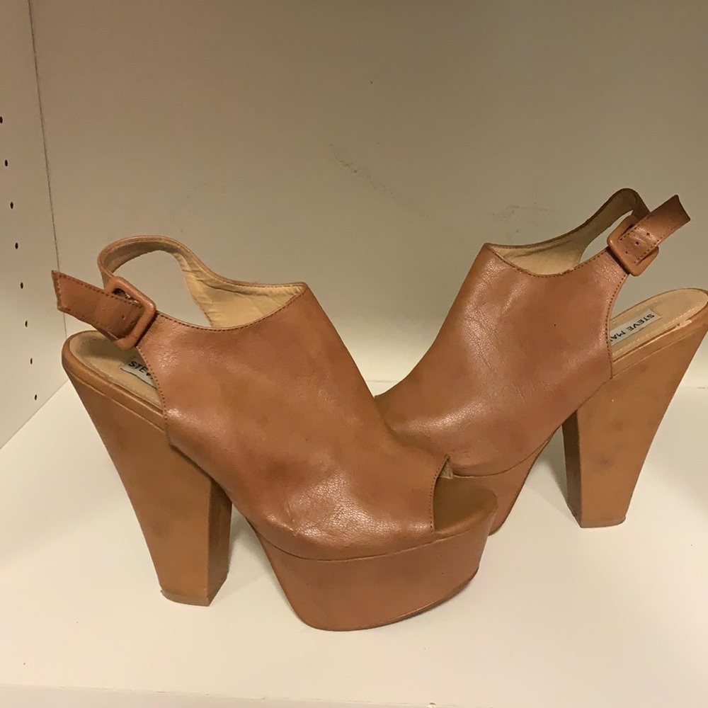 Steve Madden Gabby Cognac Chucky Heel